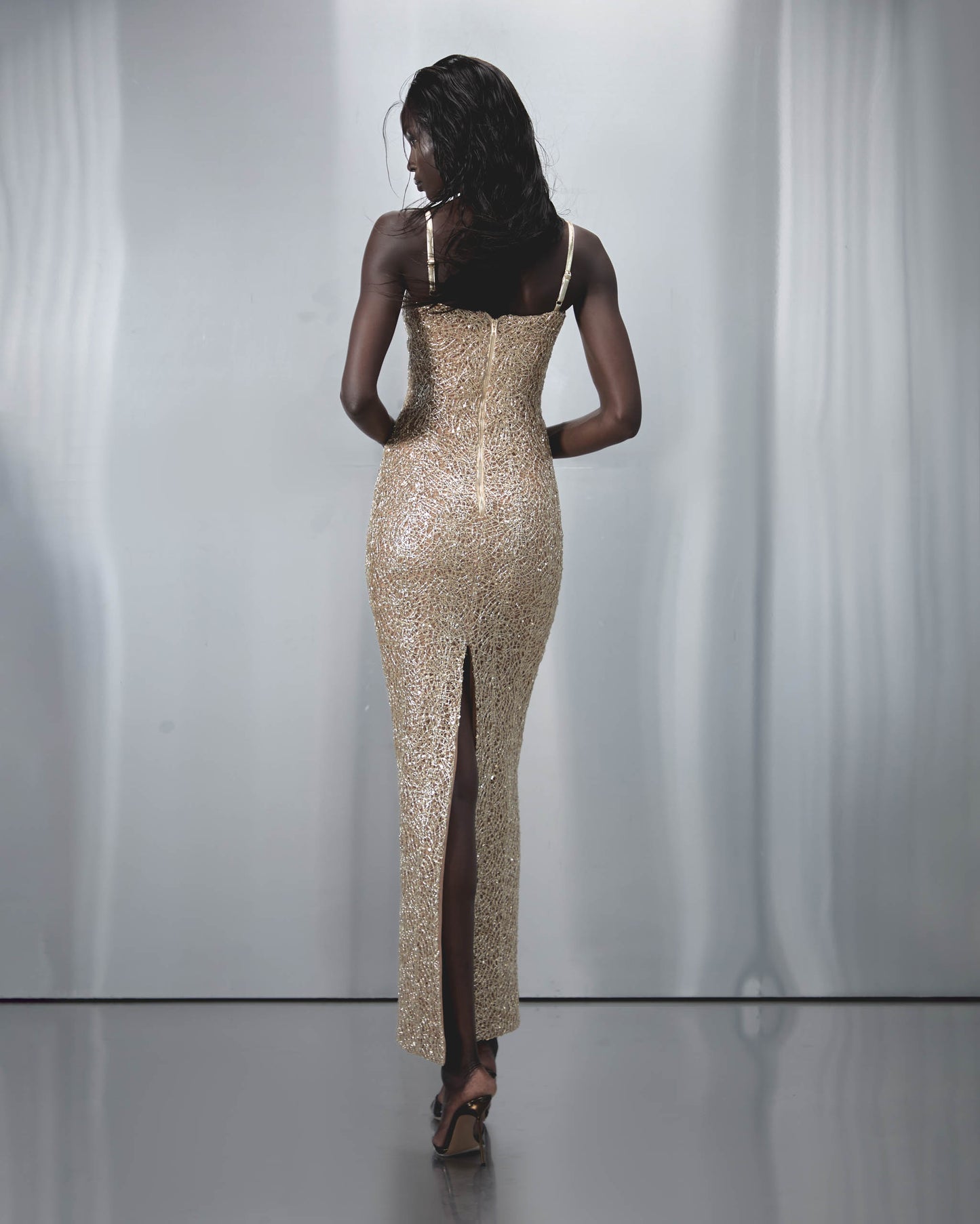 Sira Maxi Dress in Gold