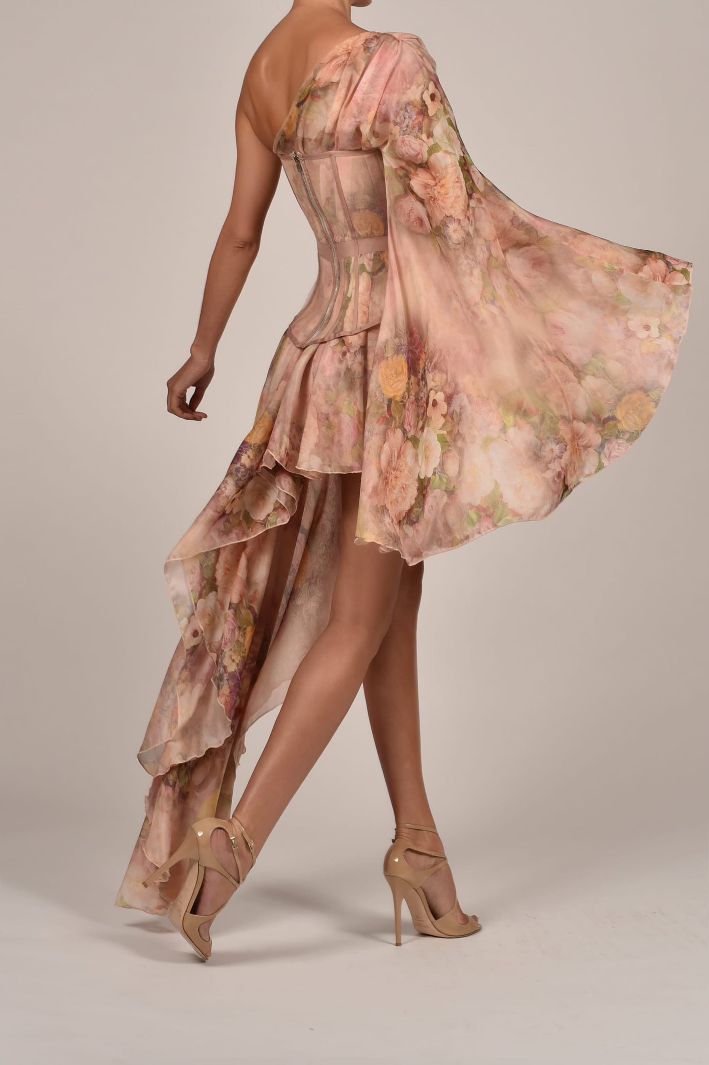 Evangeline Dress in Rose Silk