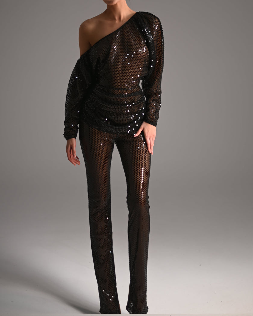 Pippa Top and Trousers in Black