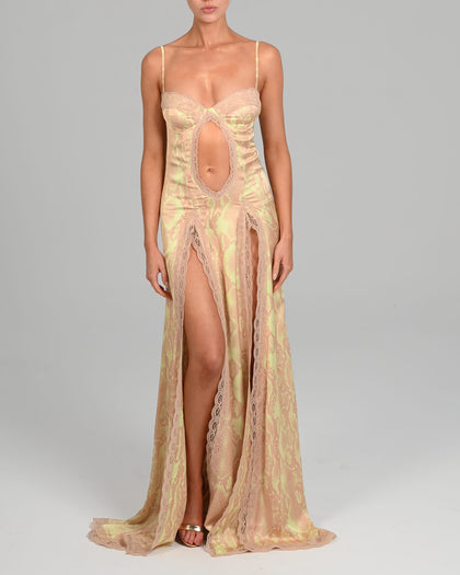 Kora Maxi Dress in Pastel Snake