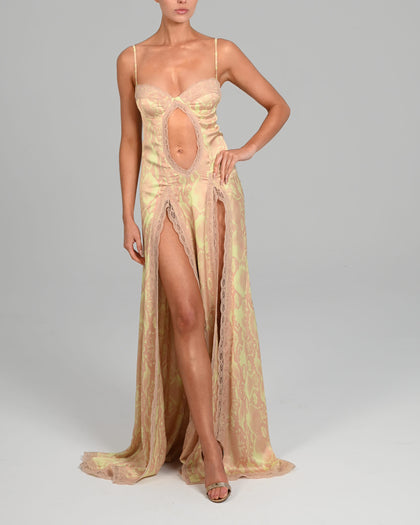 Kora Maxi Dress in Pastel Snake