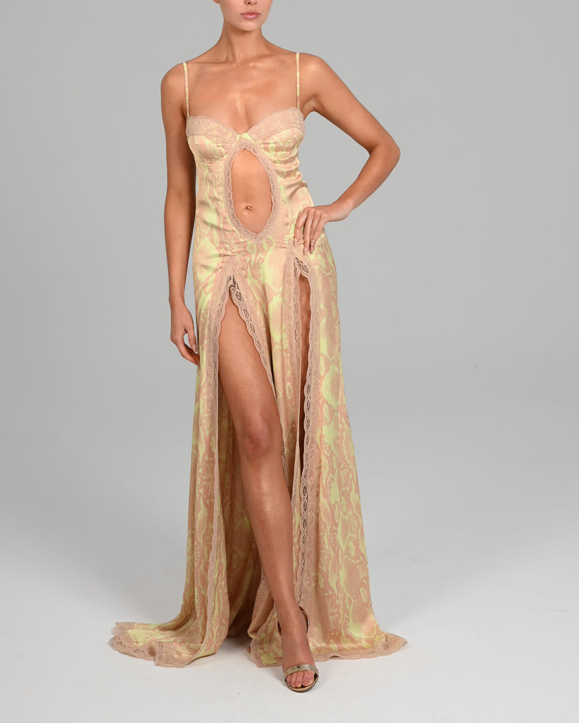 Kora Maxi Dress in Pastel Snake