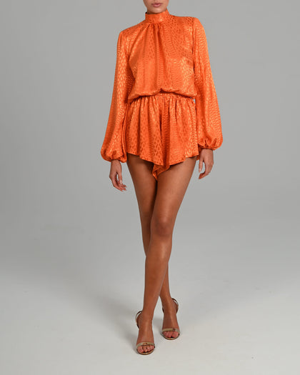 Mercy Playsuit in Tangerine Chain
