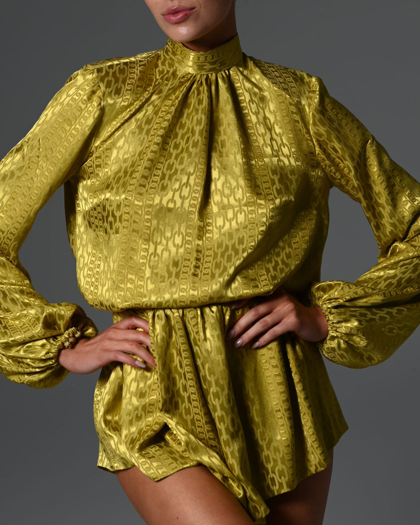 Mercy Playsuit in Lime Chain