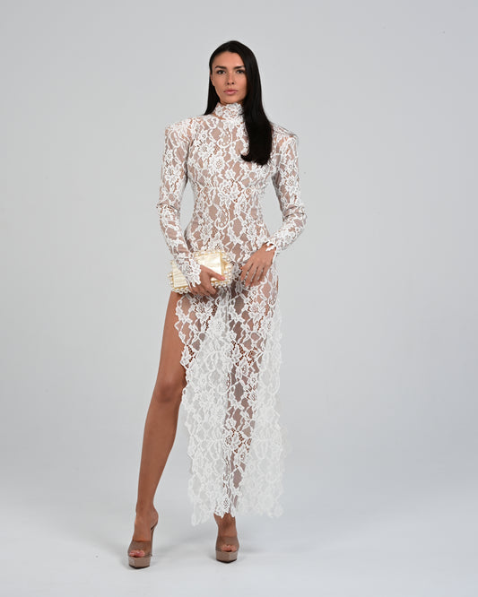 Gardinia Maxi Dress in Ivory Lace