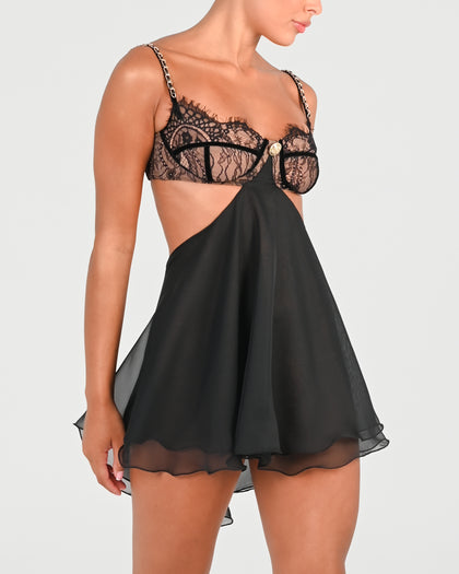 Frenchie Mini Dress in Black