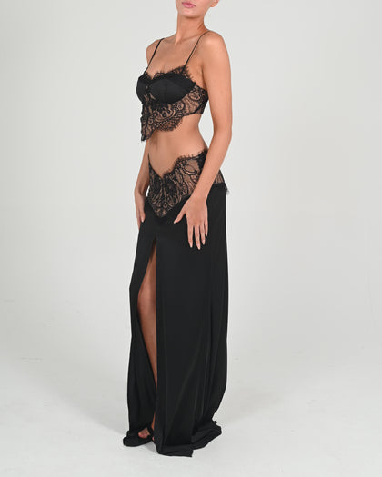 Margot Top in Black with Bespoke Lining