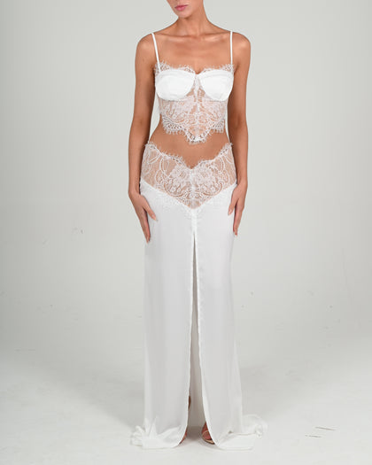 Margot Maxi Set in Ivory with Bespoke Lining