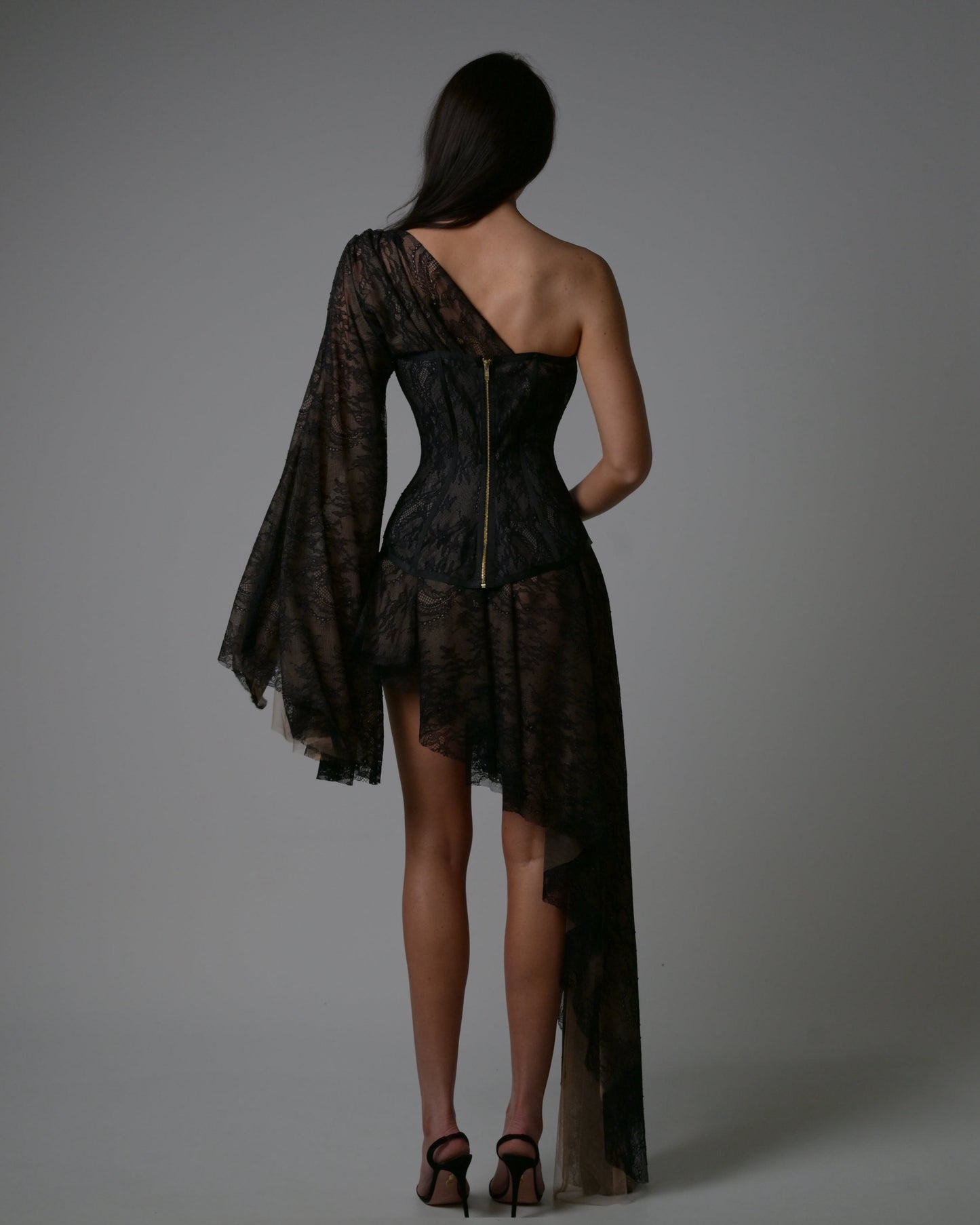 Evangeline Dress in Black Lace