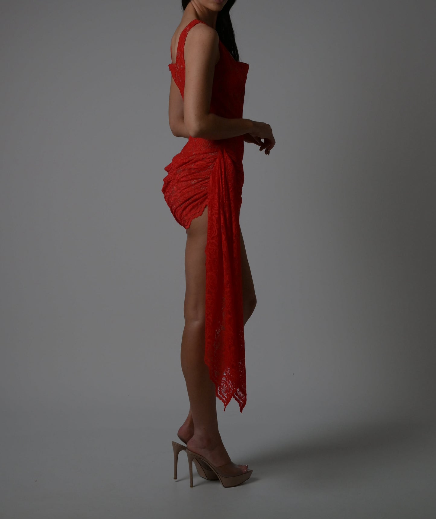 Cindy Dress in Red Lace