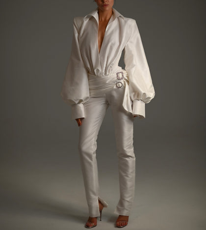 Tarni Jumpsuit in Ivory Ready To Ship