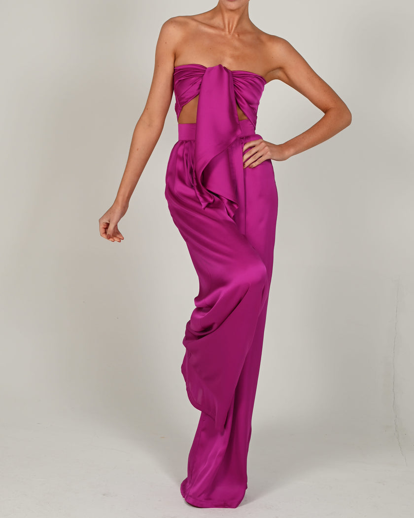 Natasha Trousers and Bandeau in Magenta