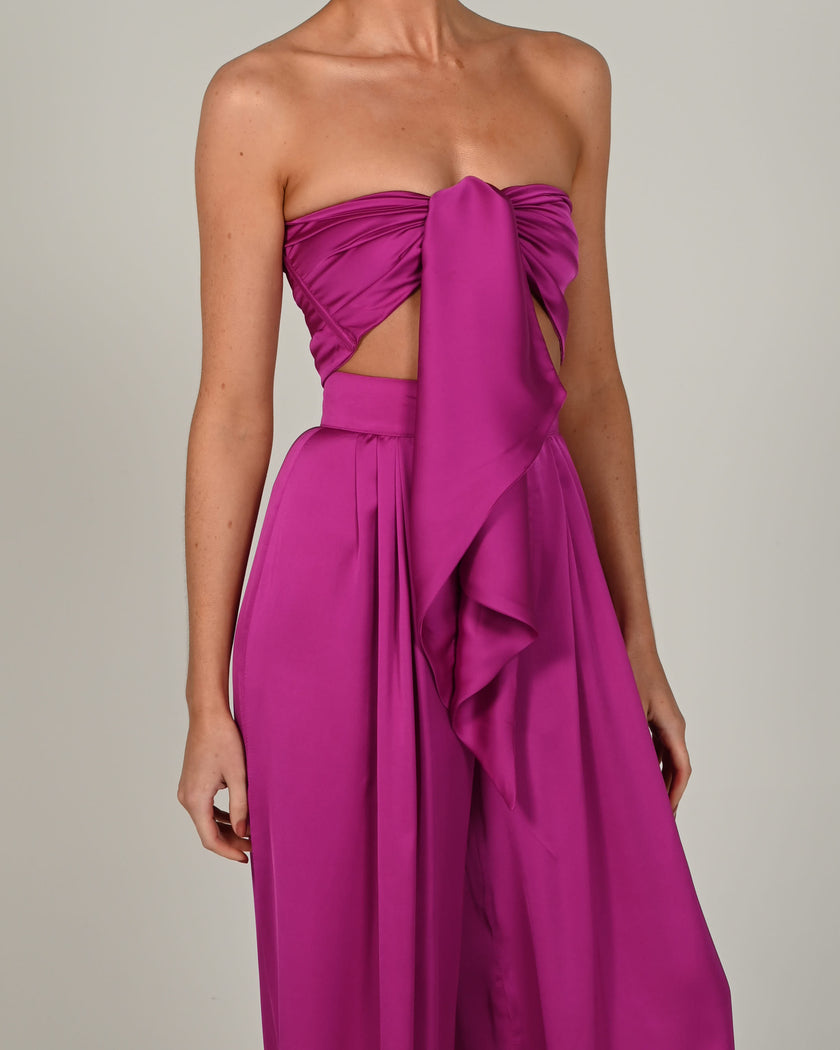 Natasha Trousers and Bandeau in Magenta