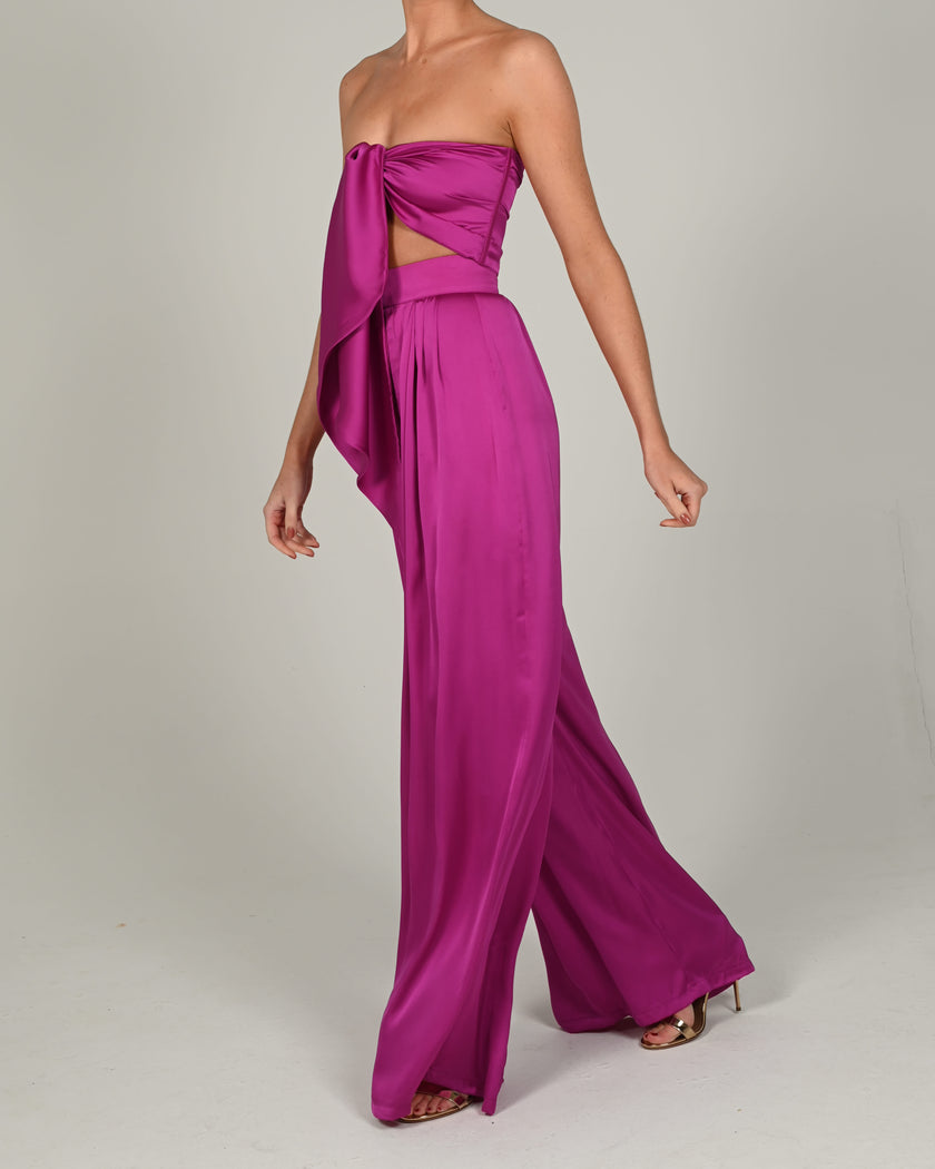 Natasha Trousers and Bandeau in Magenta