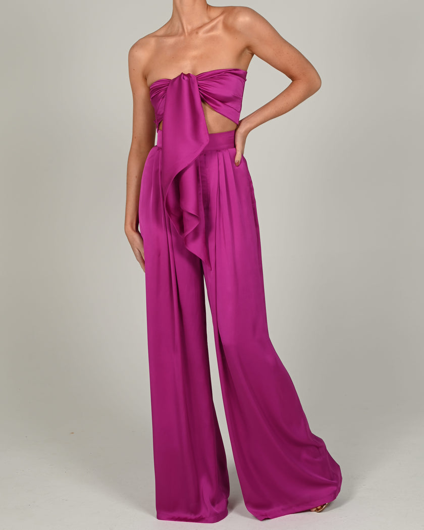Natasha Trousers and Bandeau in Magenta