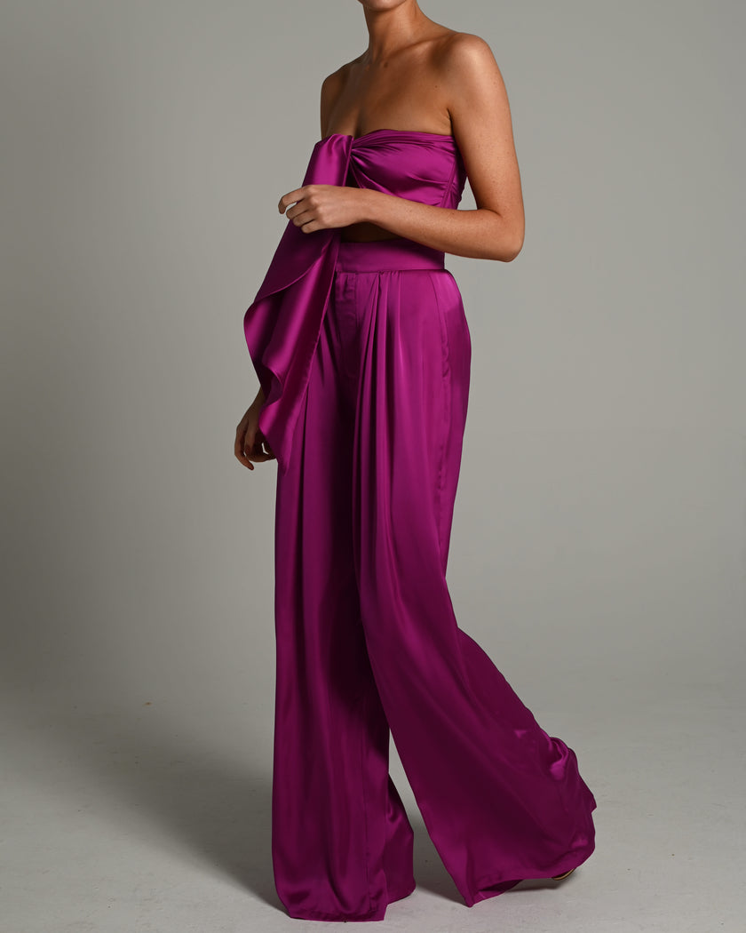 Natasha Trousers and Bandeau in Magenta