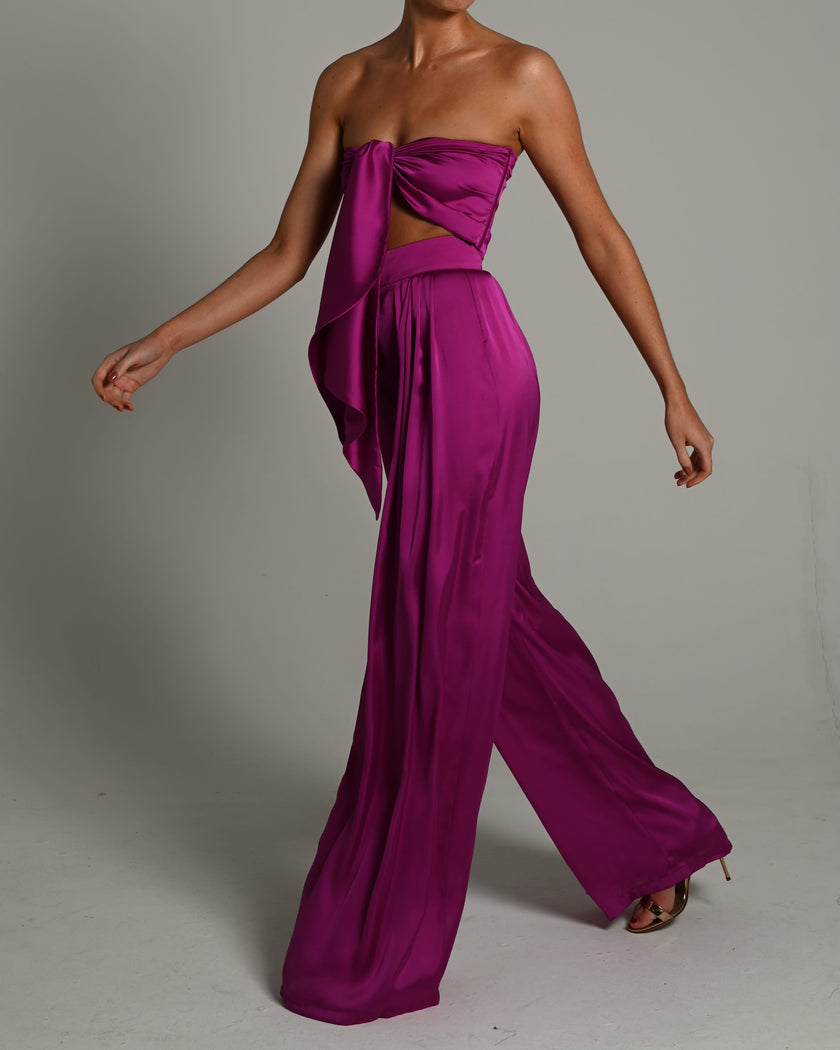 Natasha Trousers and Bandeau in Magenta