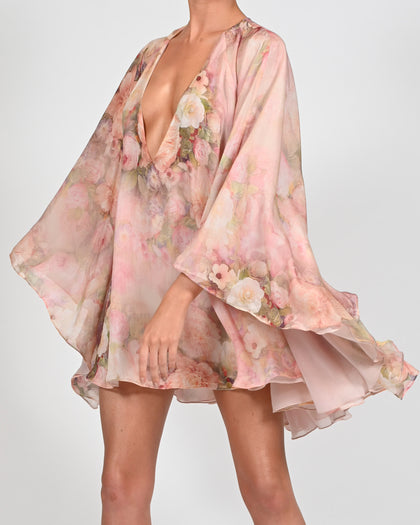 Lorena Dress in Rose Silk