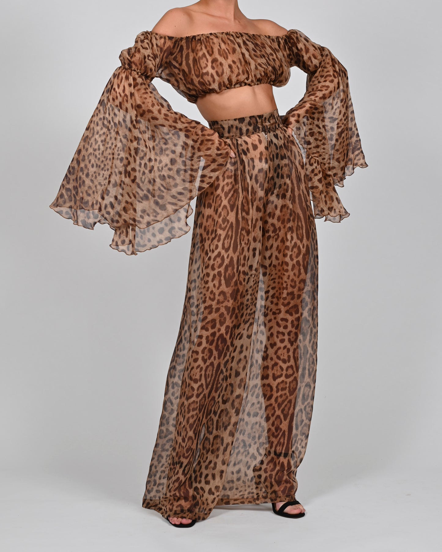 Natasha Trousers in Leopard Silk Sample Sale