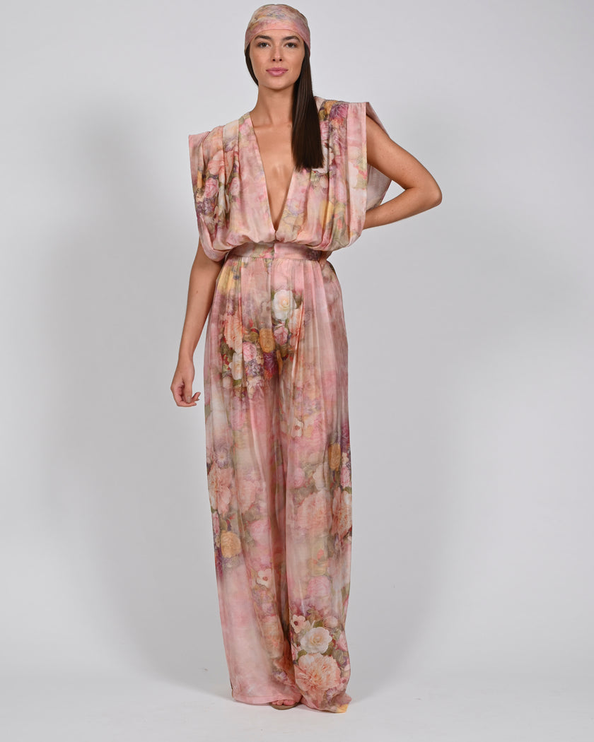Headscarf in Rose Silk
