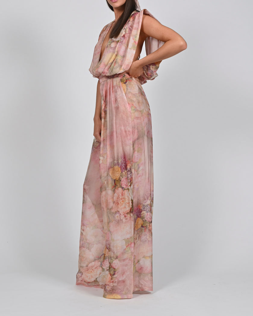 Yasmin Jumpsuit in Rose Silk