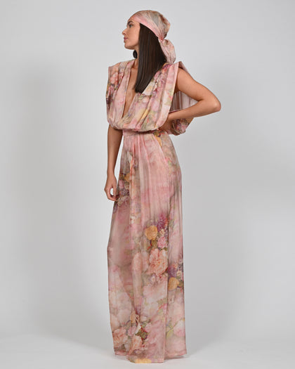 Headscarf in Rose Silk