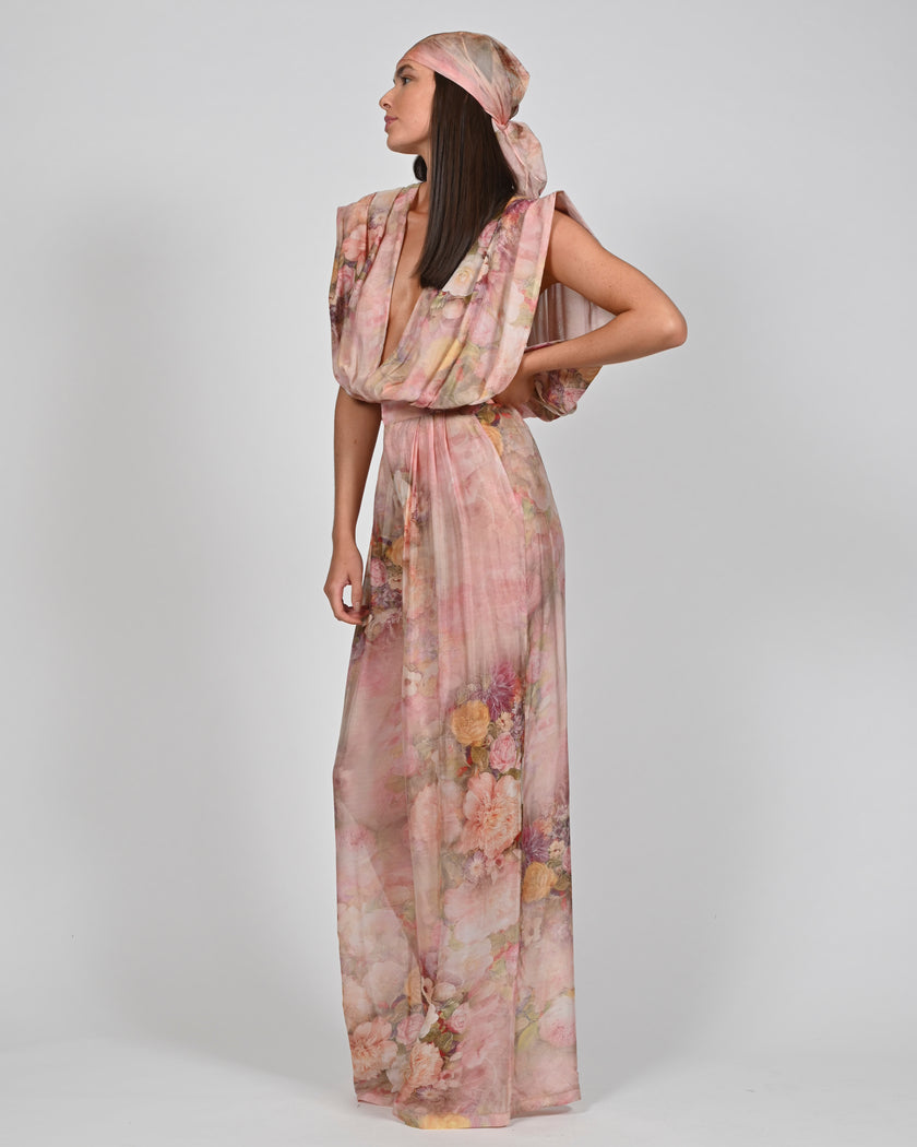 Headscarf in Rose Silk