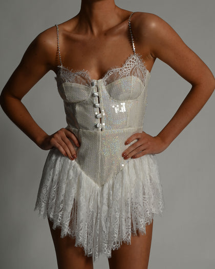 Roxanna Playsuit in Pearl Iridescence