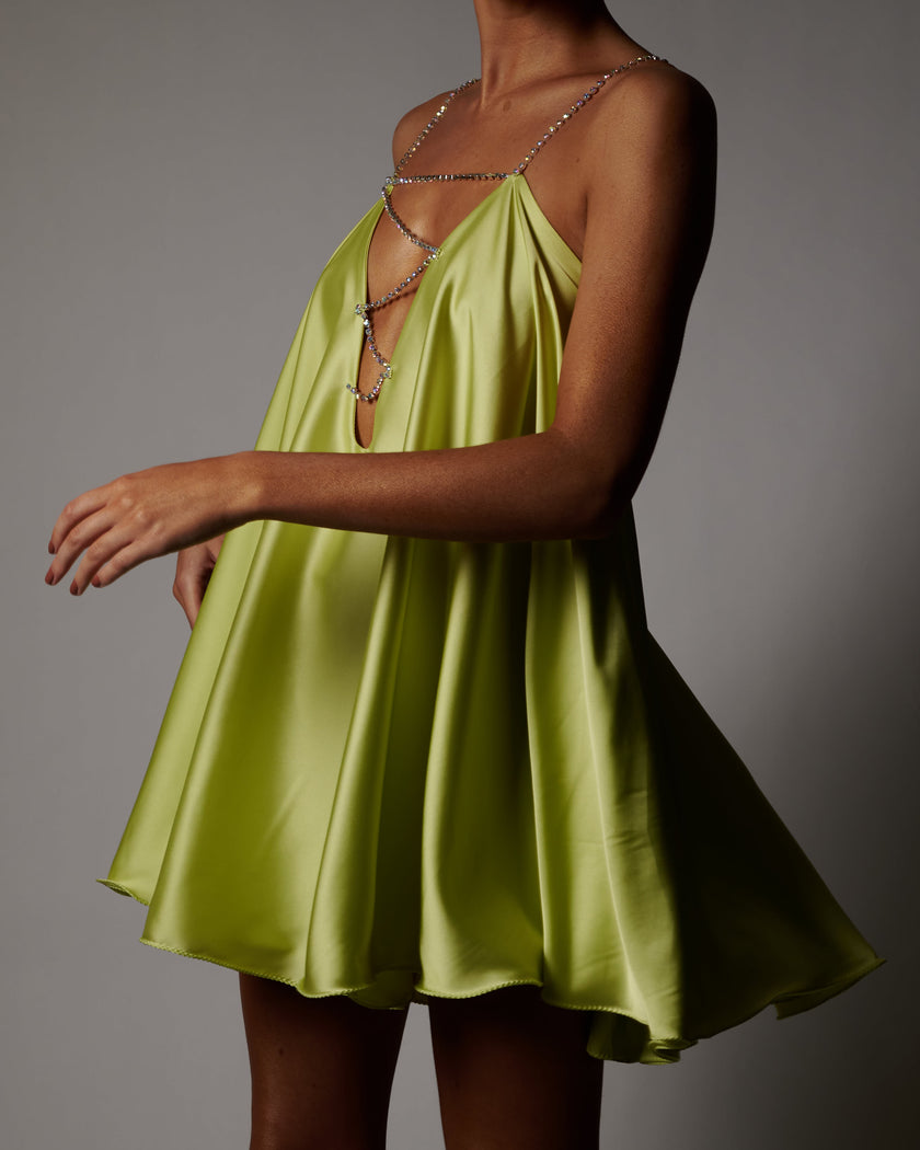 Harmony Swing Dress in Lime