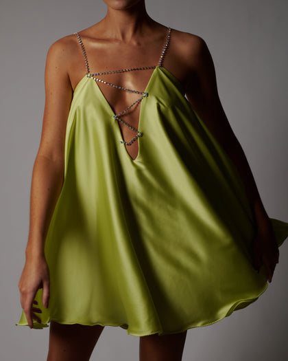 Harmony Swing Dress in Lime