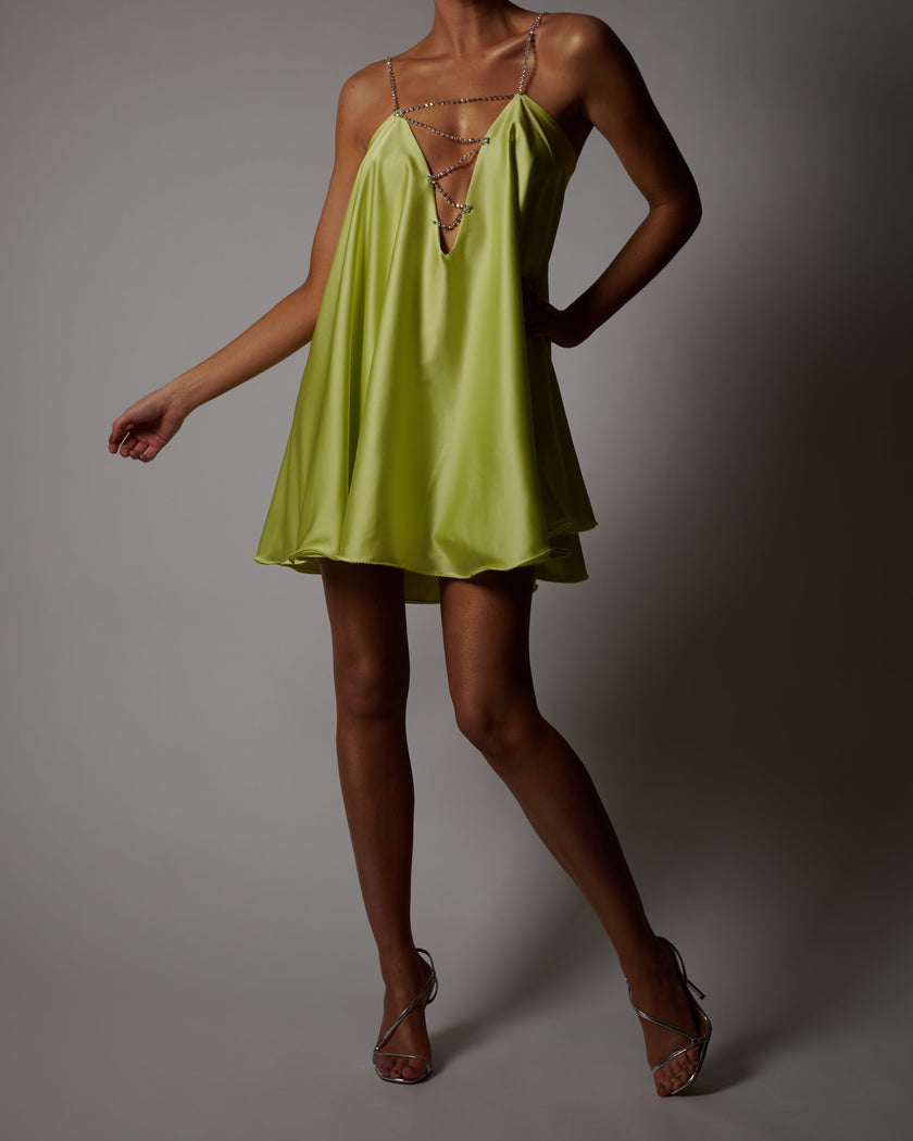 Harmony Swing Dress in Lime
