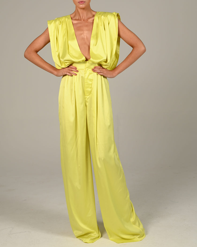 Yasmin Jumpsuit in Acid Yellow