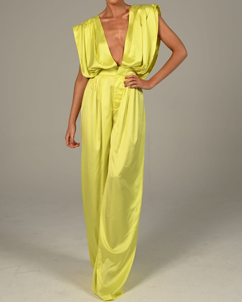 Yasmin Jumpsuit in Acid Yellow