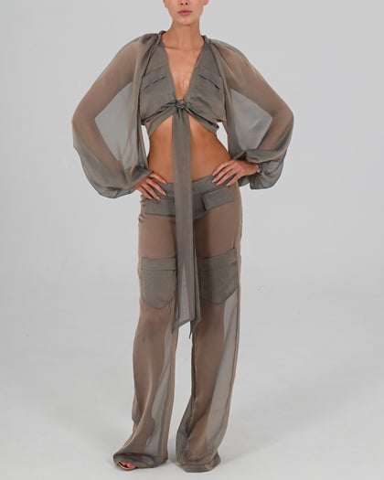 Alex Wrap Top in Diesel