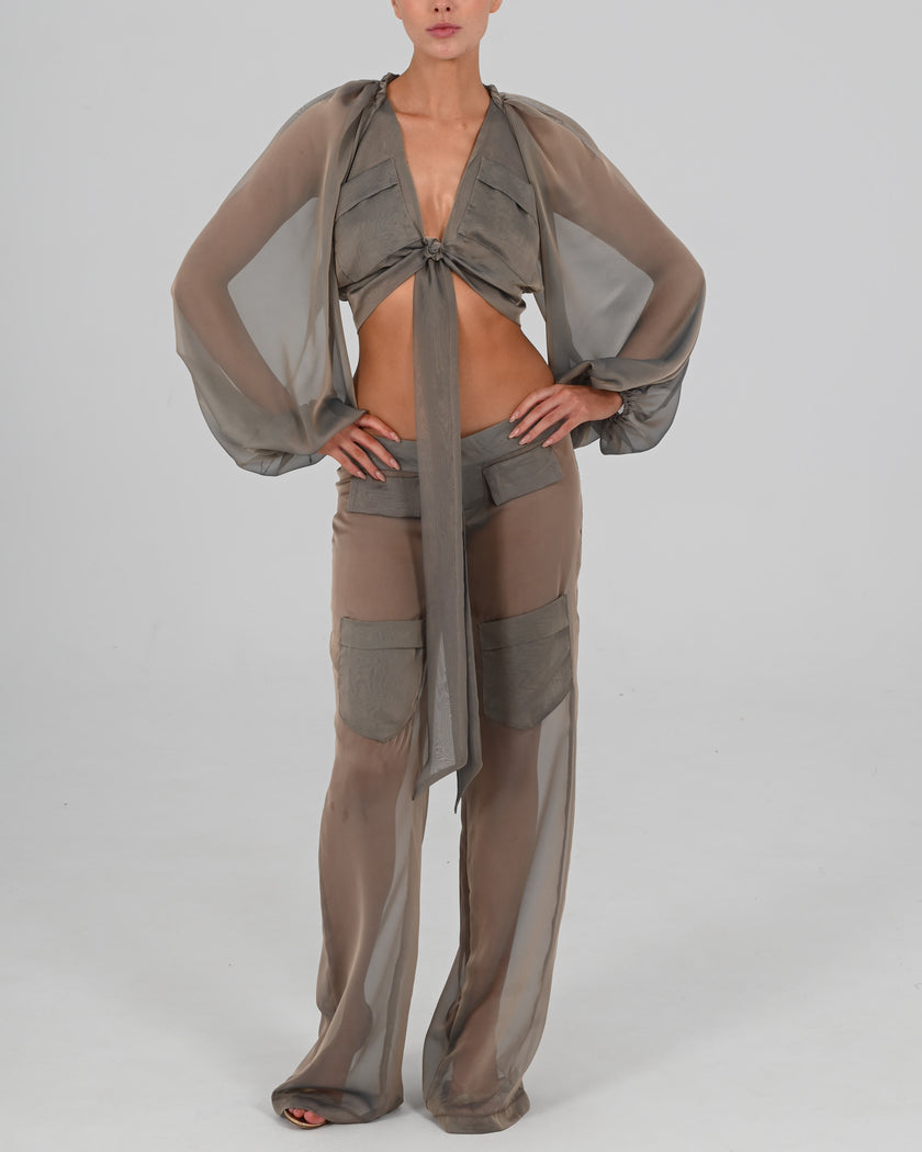 Alex Wrap Top in Diesel