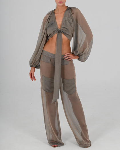 Alex Wrap Top in Diesel