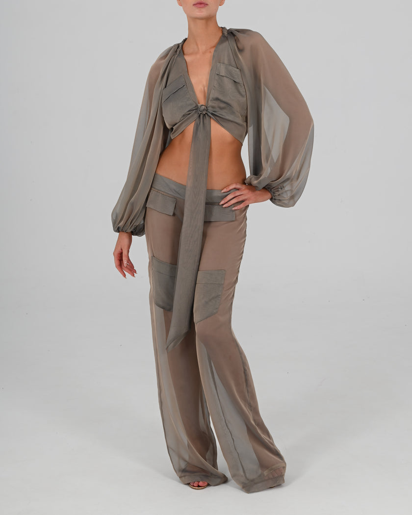 Alex Wrap Top in Diesel