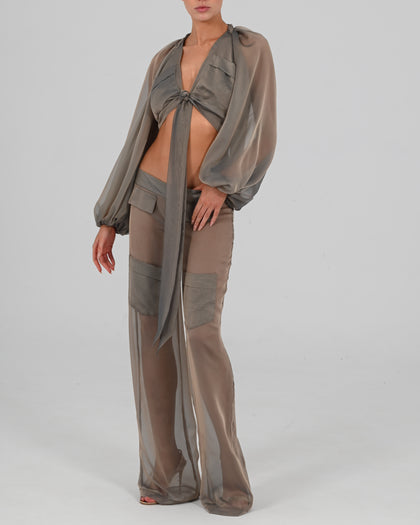 Alex Wrap Top in Diesel