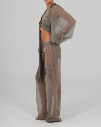 Alex Wrap Top in Diesel
