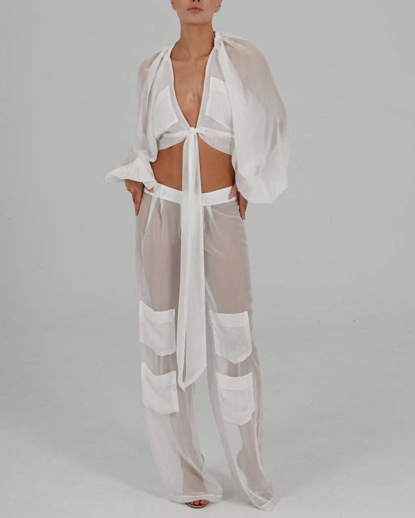 Alex Wrap Top in Ivory