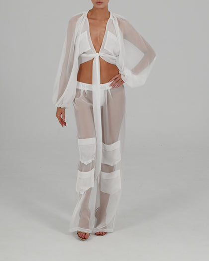 Alex Wrap Top in Ivory