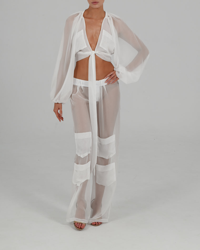 Alex Wrap Top in Ivory