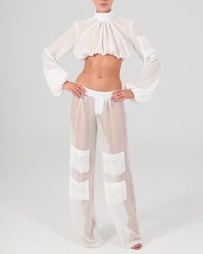 Alex Low Waist Trousers in Ivory