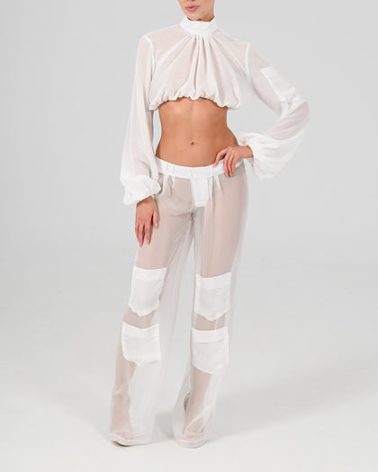 Alex Low Waist Trousers in Ivory