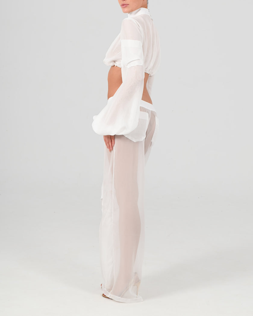 Alex Low Waist Trousers in Ivory