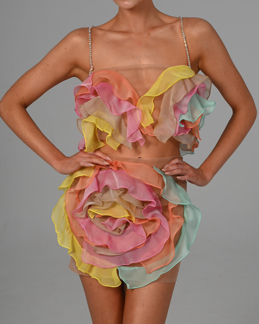 Attia Top in Pastel Chiffon