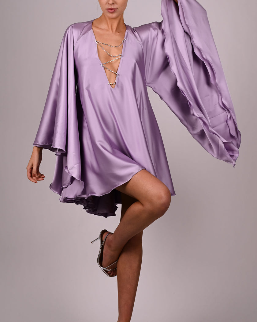 Lorena Crystal Dress in Lilac