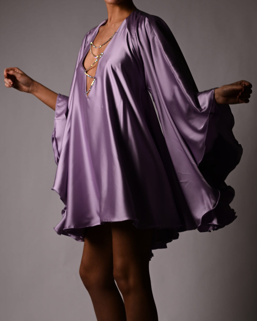 Lorena Crystal Dress in Lilac