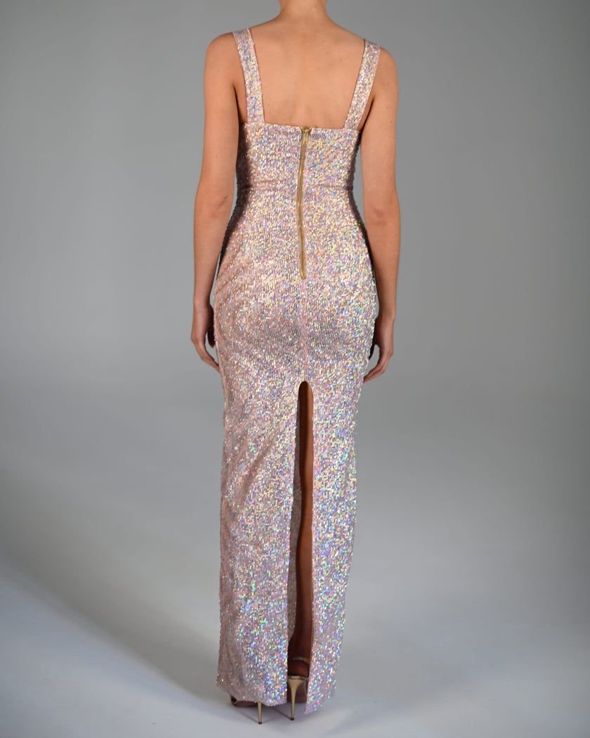 Antonia Maxi Dress in Pink Champagne