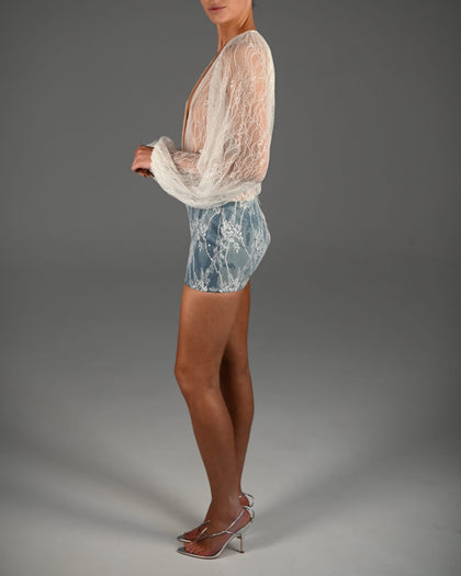 Beaudelle Bodysuit in Ivory Lace